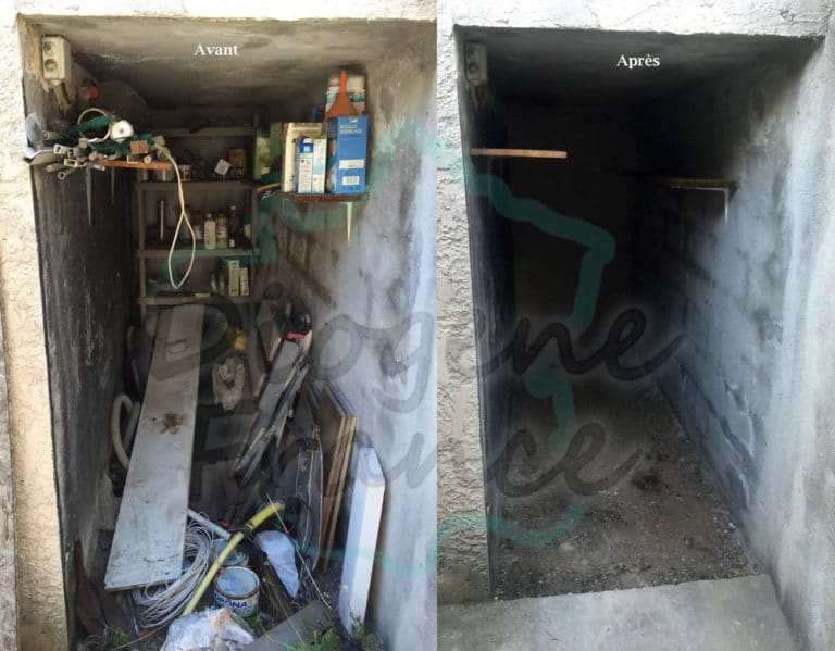 Débarras cave avant après intervention des équipes de Diogène France